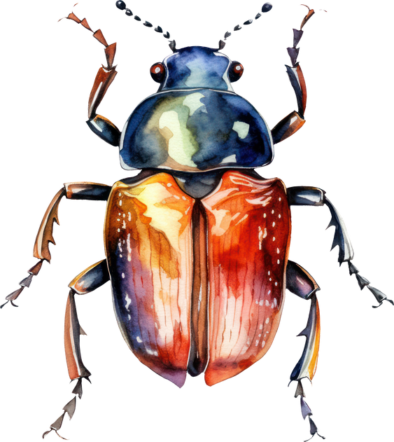 Beetle Watercolor Illustration